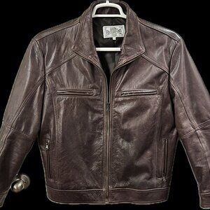 Vera Pelle Italian Leather Jacket / Brown / XL European 52